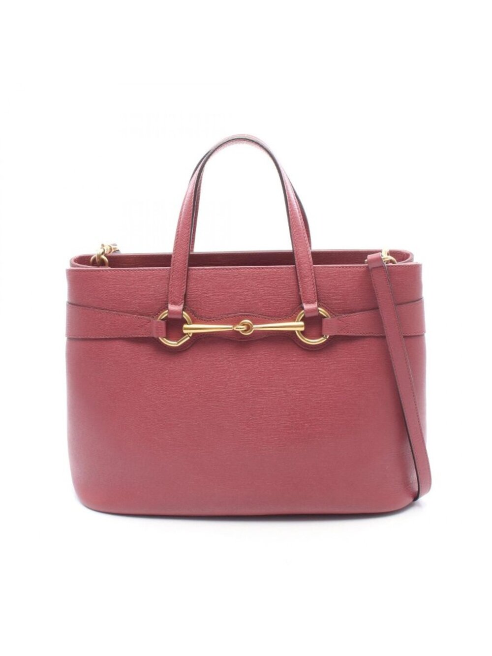 Gucci Tote Bag Horsebit 2-Way Dark Pink Leather